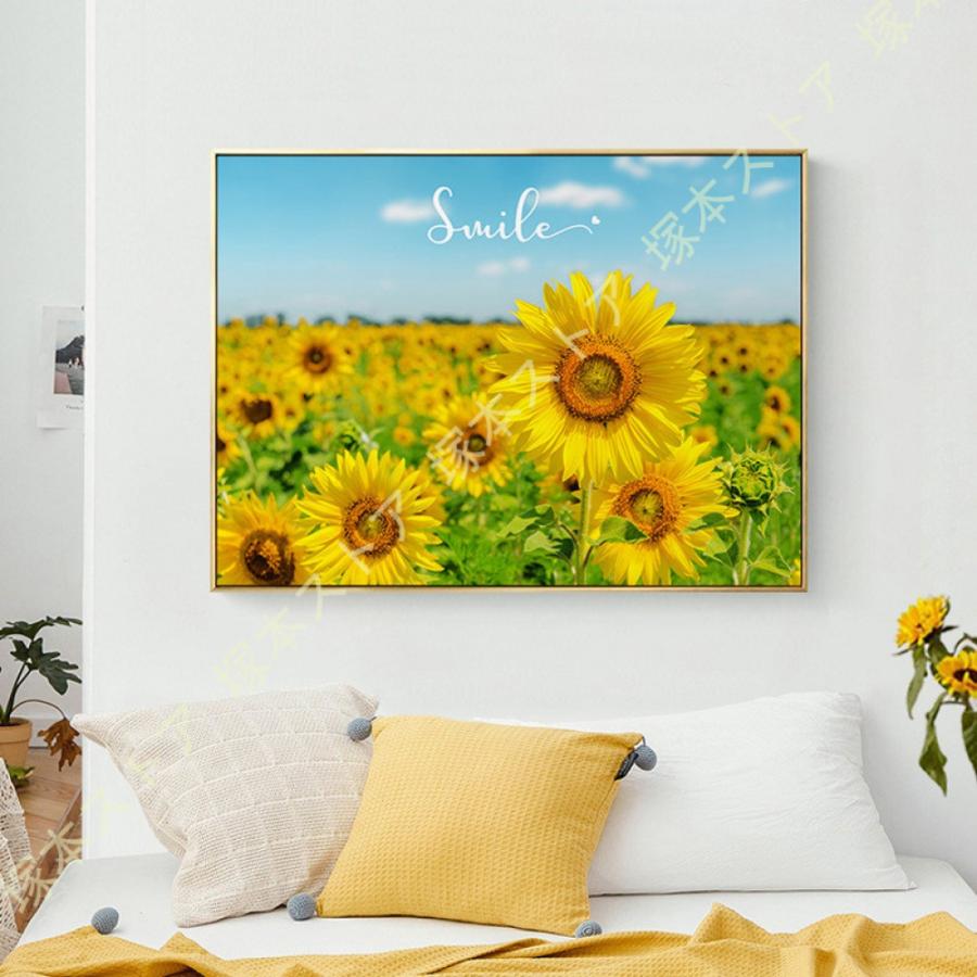 向日葵 アートパネル 1枚 飾り絵 北欧 植物 写真 装飾画 壁掛け アート