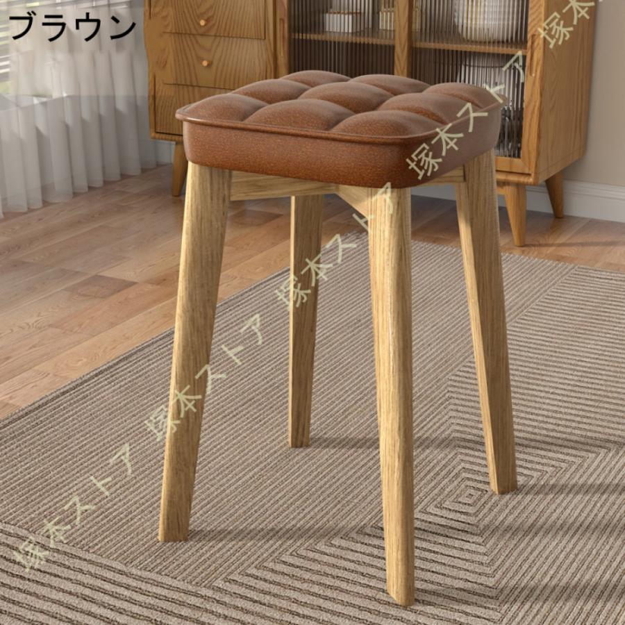 スタッキングスツール 四角 おしゃれ ダイニングチェア PUレザー 方形