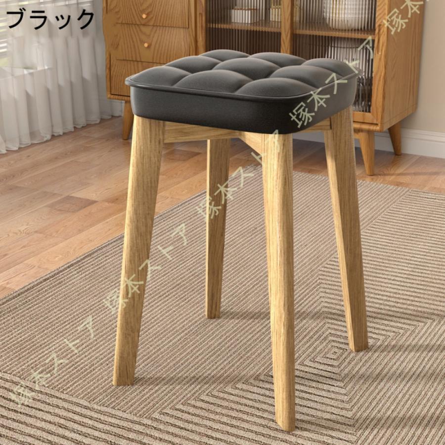 スタッキングスツール 四角 おしゃれ ダイニングチェア PUレザー 方形