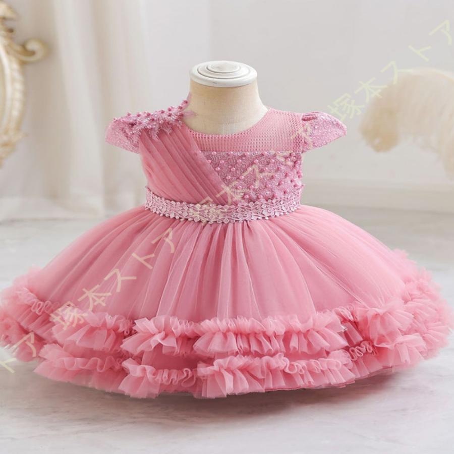 ドレス子供服 発表会 ラウンドネック かわいい パーティードレス フラワーガールドレス 子どもドレス 蝶結び付き 半袖 パーティドレス フォーマル 膝丈 | 