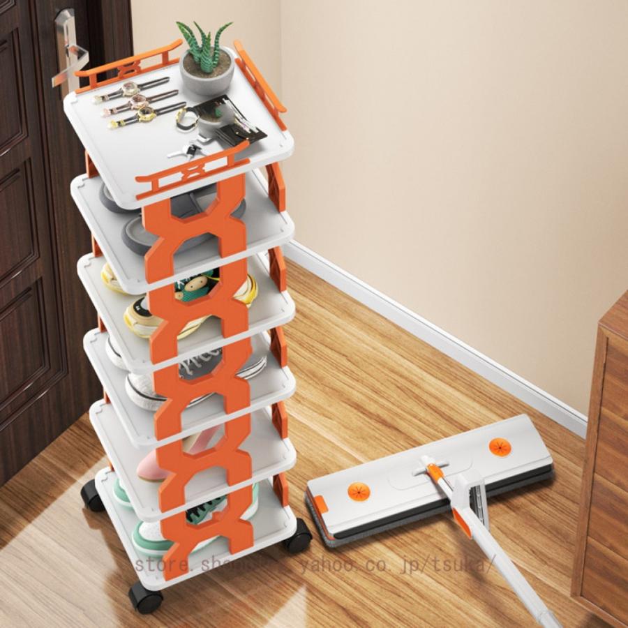 シューズラック 靴収納 靴棚下駄箱 車輪付き 移動可 省スペース スリム おしゃれ 多機能 シューズボックス 靴入れ 靴ラック 玄関に靴を効率収納 廊下靴入れ |  | 10