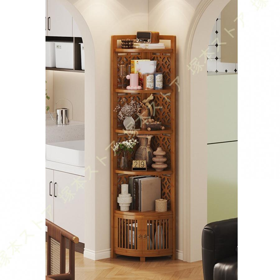 コーナーラック オープンラック 省スペース 竹製 5段/6段 オープン