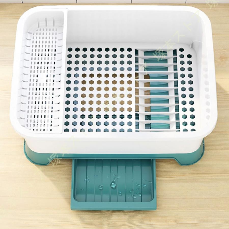 水切りラック 水切りかご フタ付き トレー付き 食器 大容量 キッチン