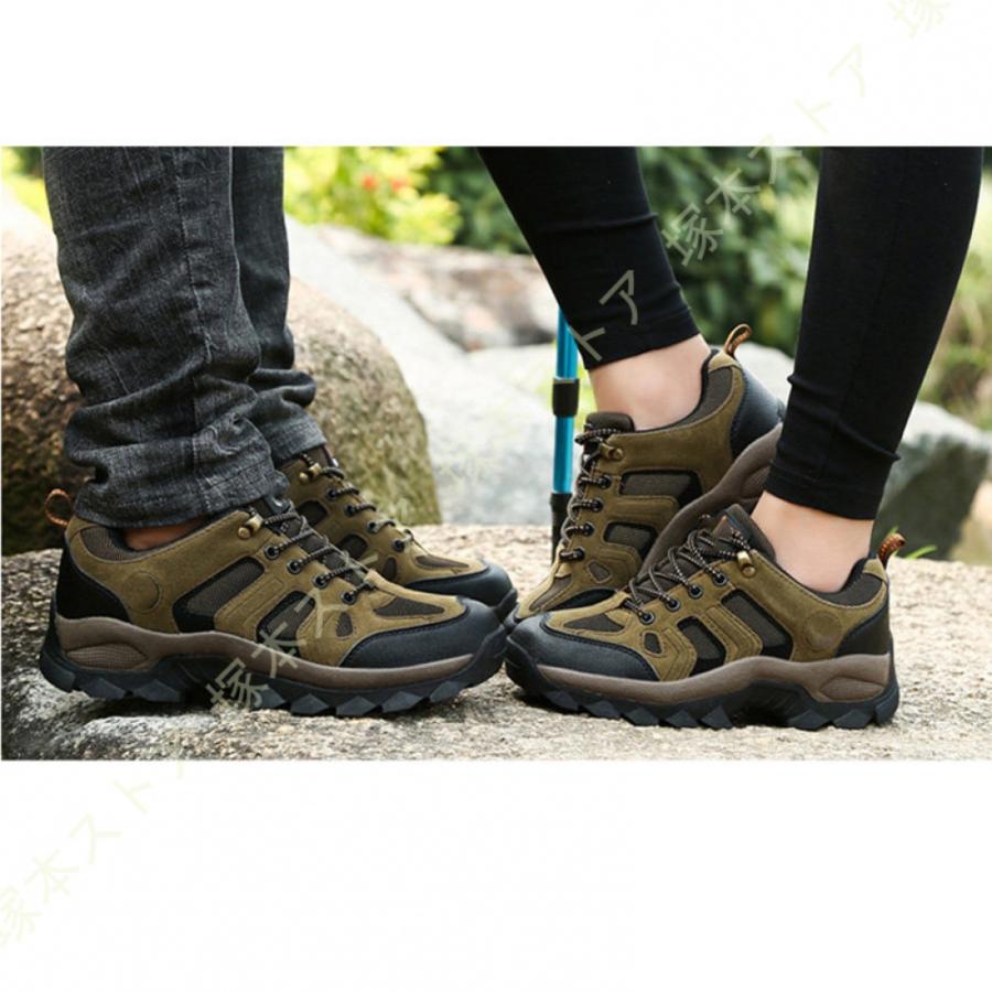 トレッキングシューズ メンズ 迷彩柄 ハイキングシューズ レザー