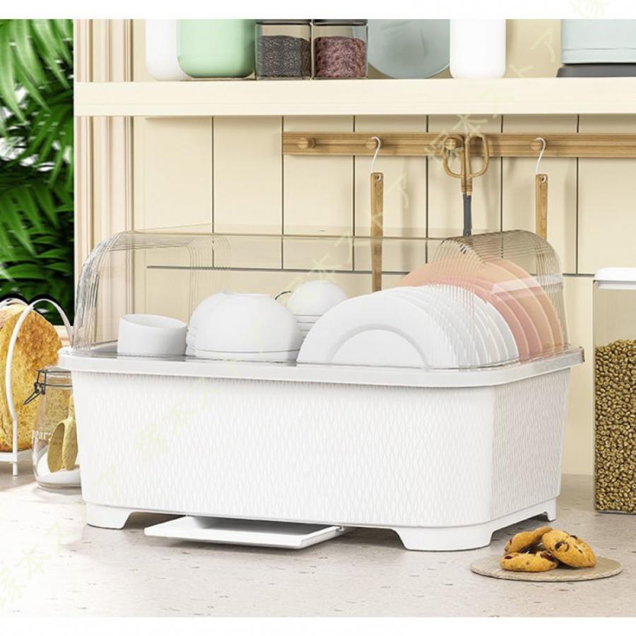 食器収納ボックス 蓋付き 持ち運び便利 水切りラック 収納ケース