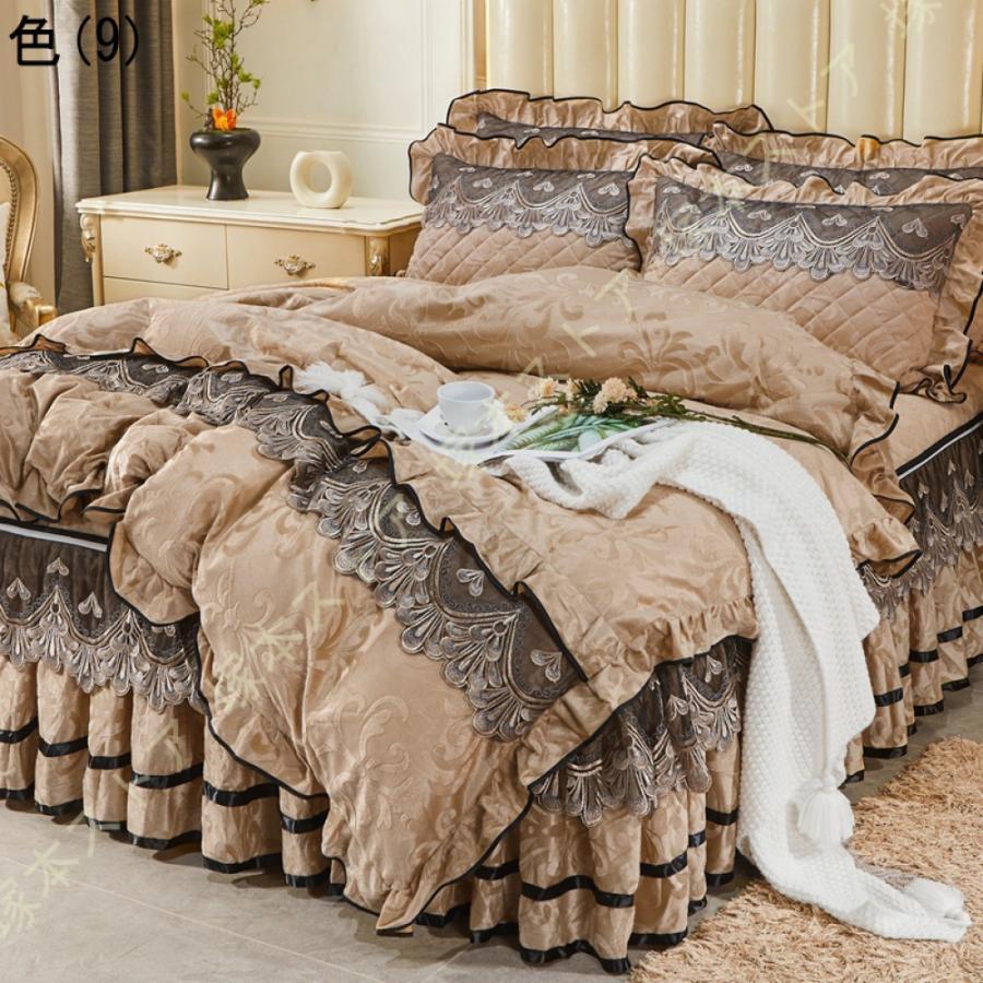 掛け布団カバー 4点セット 寝具カバーセット フランネル フリル レース 姫系 布団カバー ベッドカバー 枕カバー シングル 3点セット ダブル おしゃれ 可愛い_18