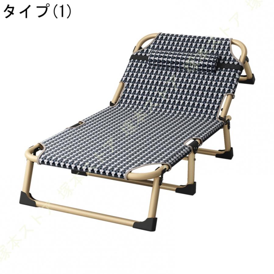 折りたたみベッド リクライニングチェア リクライニングベッド 折りたたみ式ベッド 8脚サポート シングルベッド リクライニング機能付 完成品 枕つき_3