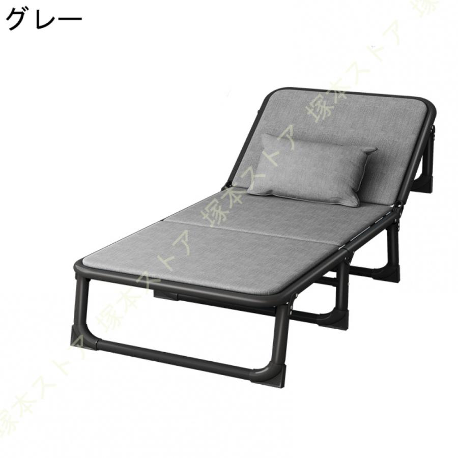 折り畳みベッド レジャーベッド カウチベッド シングル 折りたたみ 三つ折り ヘッドレスト 仮眠 昼休み 昼寝 折りたたみベッド 完成品 軽量 4段階調節_3
