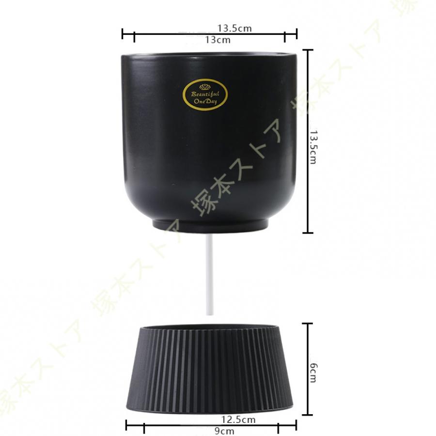 自動吸水プランター 植木鉢 陶器製 底面給水鉢 高さ13.5cm 園芸