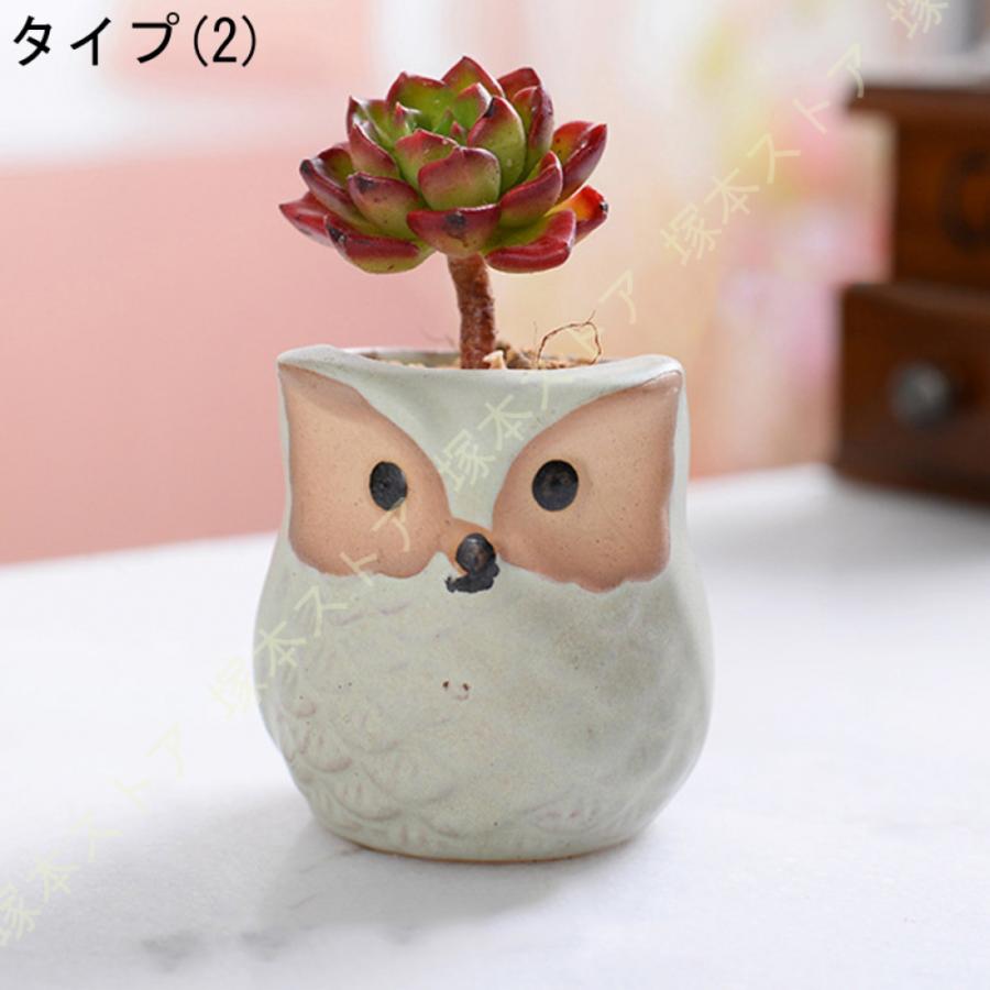 陶器鉢 鉢植え テラコッタ フクロウ 小さめ 園芸用品 ガーデン