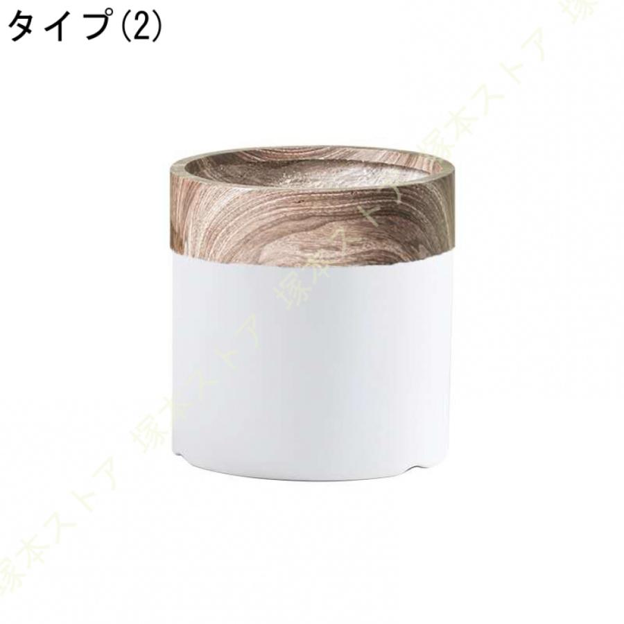 セメント製 植木鉢 観葉植物鉢 円形 シンプル 北欧 大型 底穴付き 通気性 フラワー おしゃれ 玄関 くるみ木目 鉢植え 盆栽 インテリア アイデア植木鉢_8