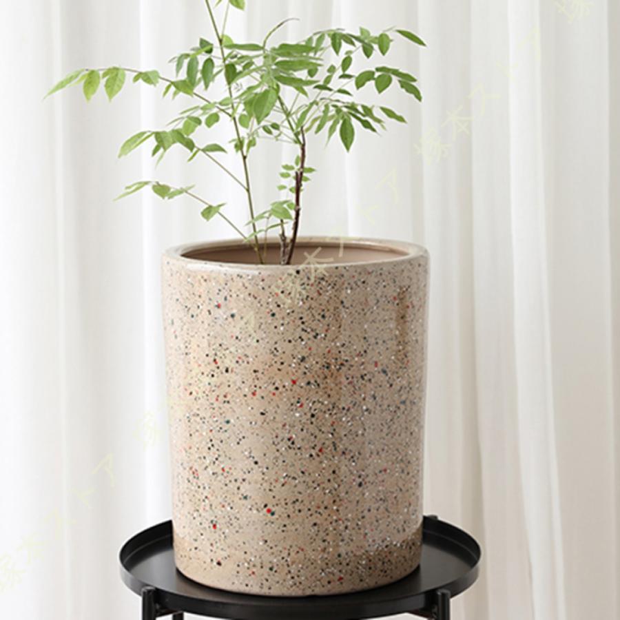 植木鉢 セラミック製 おしゃれ 鉢植え 北欧 排水孔付き 通気性 シンプル 円筒形 大型 大口径 客間の装飾 室内 観葉植物 ハーブ 花栽培適用 ガーデニング用品_18
