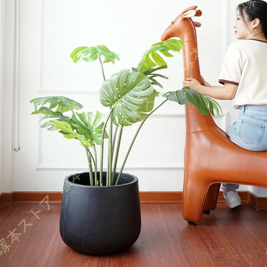 植木鉢 セメント製 北欧 アイデア植木鉢 底穴付き 通気性 シンプル 円形 ヨーロッパ調 鉢植え植物 多肉植物鉢 落地 鉢植え 室内 リビングの装飾 玄関 置物 