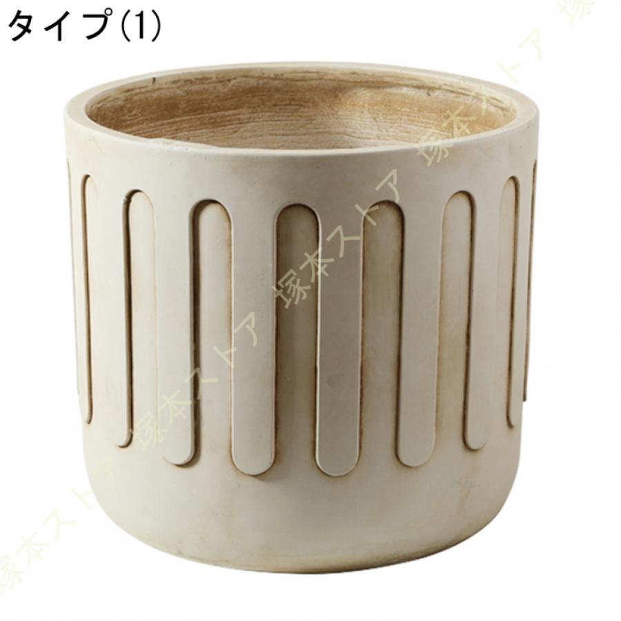 おしゃれ 植木鉢 セメント製 大口径 多肉ポット ビンテージ アイデア植木鉢 水抜き穴付き シンプル クラシック 丸形 大型 高筒 室内 客間の盆栽 モダン 玄関_4