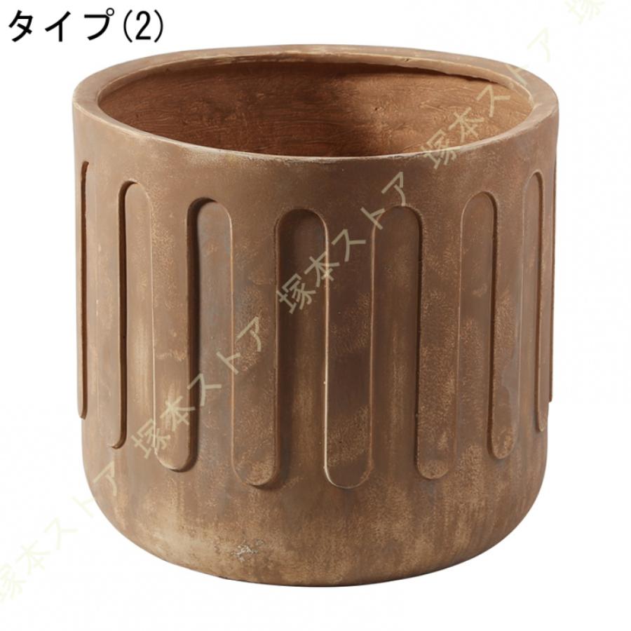 おしゃれ 植木鉢 セメント製 大口径 多肉ポット ビンテージ アイデア植木鉢 水抜き穴付き シンプル クラシック 丸形 大型 高筒 室内 客間の盆栽 モダン 玄関_5