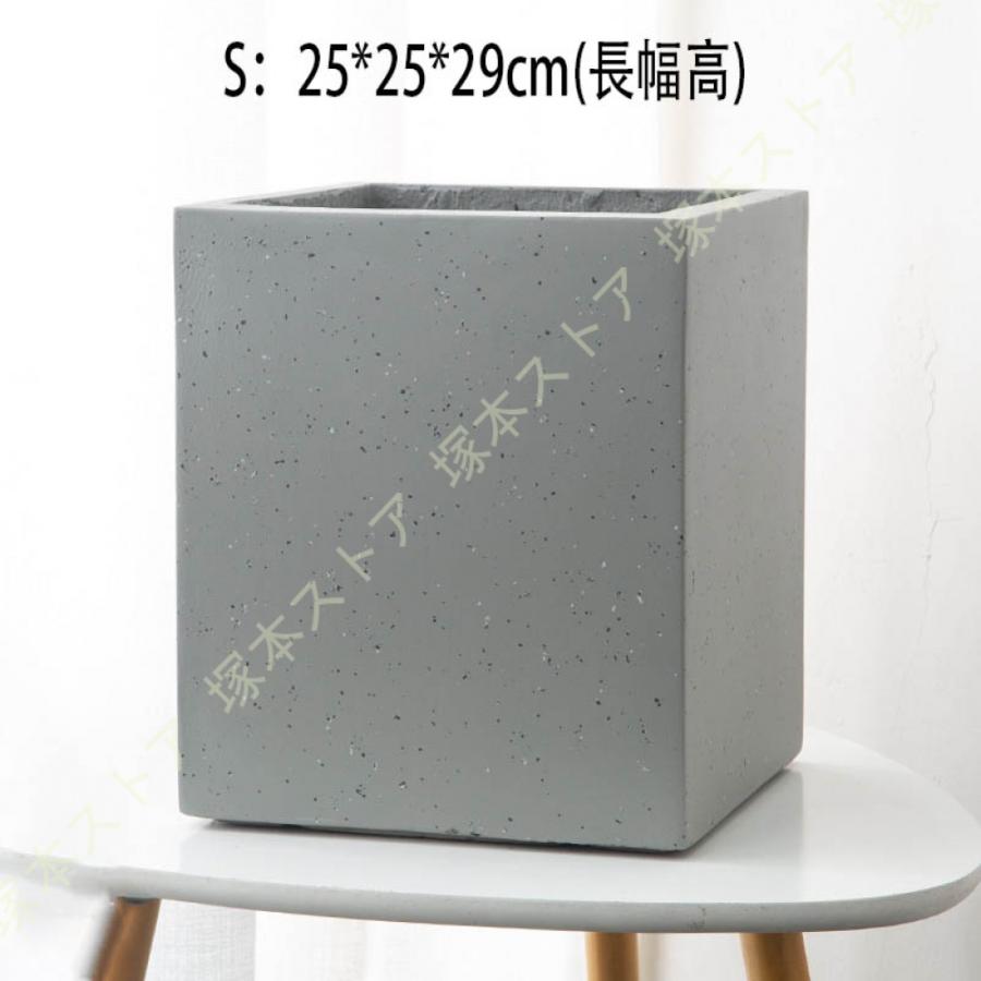 鉢植え 多肉植物鉢 セメント製 北欧 シンプル 底穴付き アイデア植木鉢 大型 鉢ポット 方形 玄関 落地 置物 リビング盆栽 モダン テーブル 窓辺_14