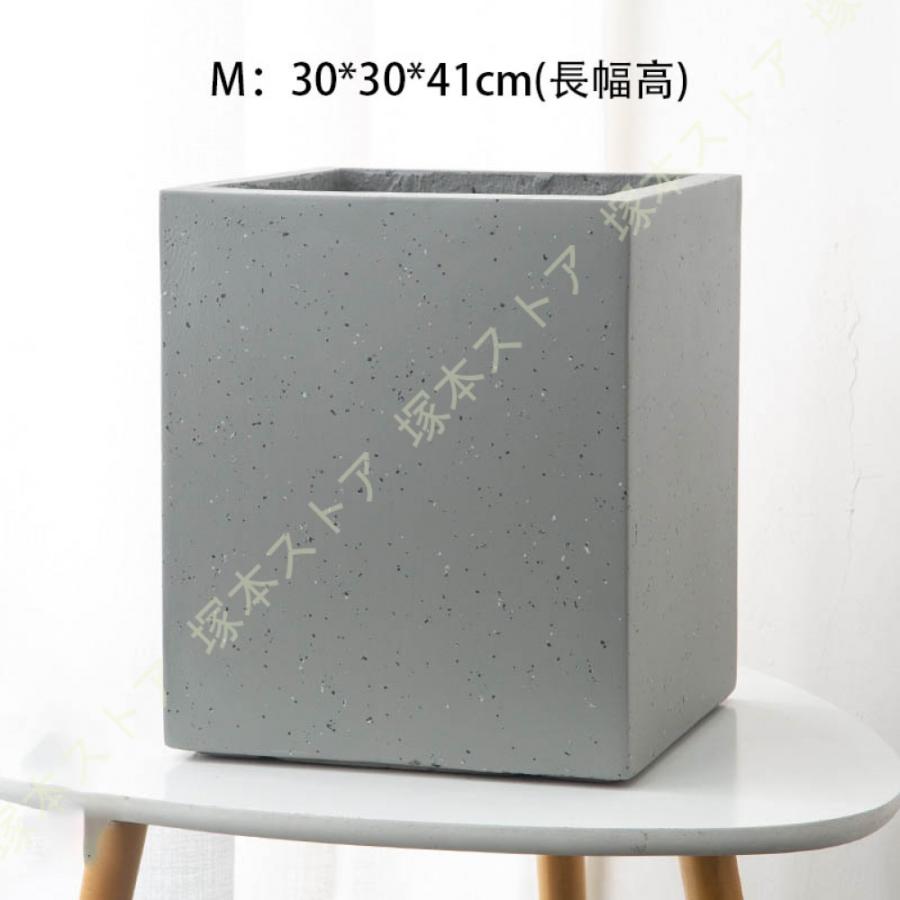 鉢植え 多肉植物鉢 セメント製 北欧 シンプル 底穴付き アイデア植木鉢 大型 鉢ポット 方形 玄関 落地 置物 リビング盆栽 モダン テーブル 窓辺_15