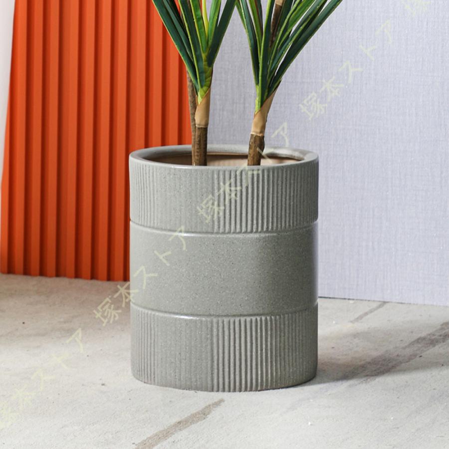フラワーポット 陶器製 植木鉢 多肉植物鉢 排水孔付き 通気性 円形 北欧 シンプル リビング装飾品 大口径 大型 ガーデンポット 収納 室内の装飾_2