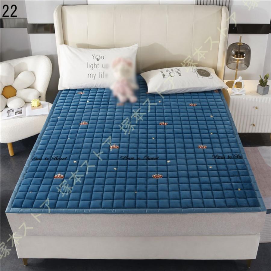 敷きパッド 冬 セミダブル 単品 暖かいフランネル なめらか肌触り 春秋 パッドシーツ シングル マットレスパッド 洗濯可 ウォッシャブル 抗菌防臭 防ダニ_12