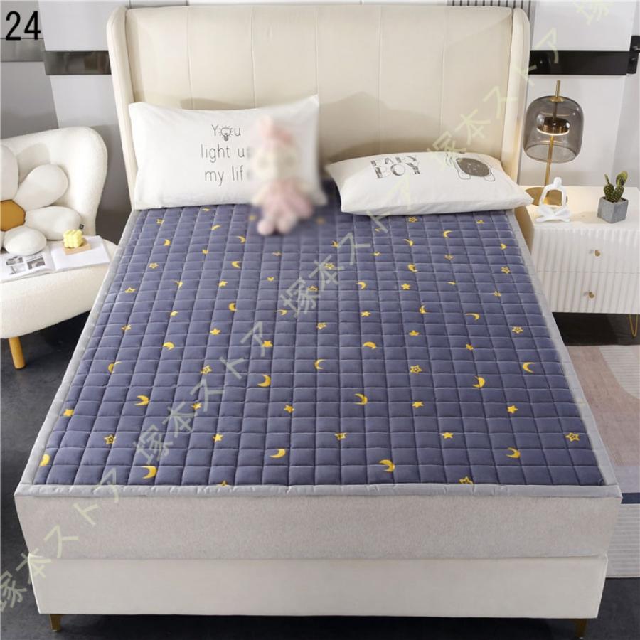 敷きパッド 冬 セミダブル 単品 暖かいフランネル なめらか肌触り 春秋 パッドシーツ シングル マットレスパッド 洗濯可 ウォッシャブル 抗菌防臭 防ダニ_14
