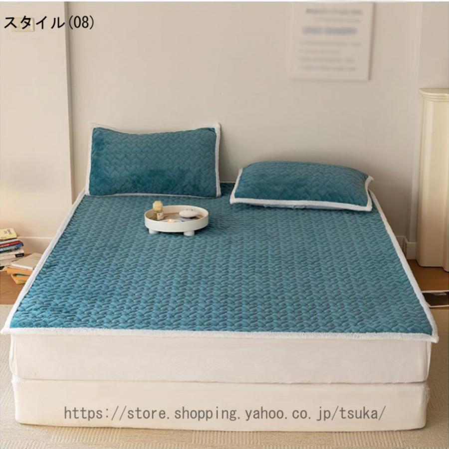 あったか 敷パッド 洗える 冬用 敷毛布 マイクロファイバー 吸湿発熱 マットレスパッド 暖かい なめらか肌触り 静電気防止 ベッドパッド 洗濯可 寝具シーツ_11