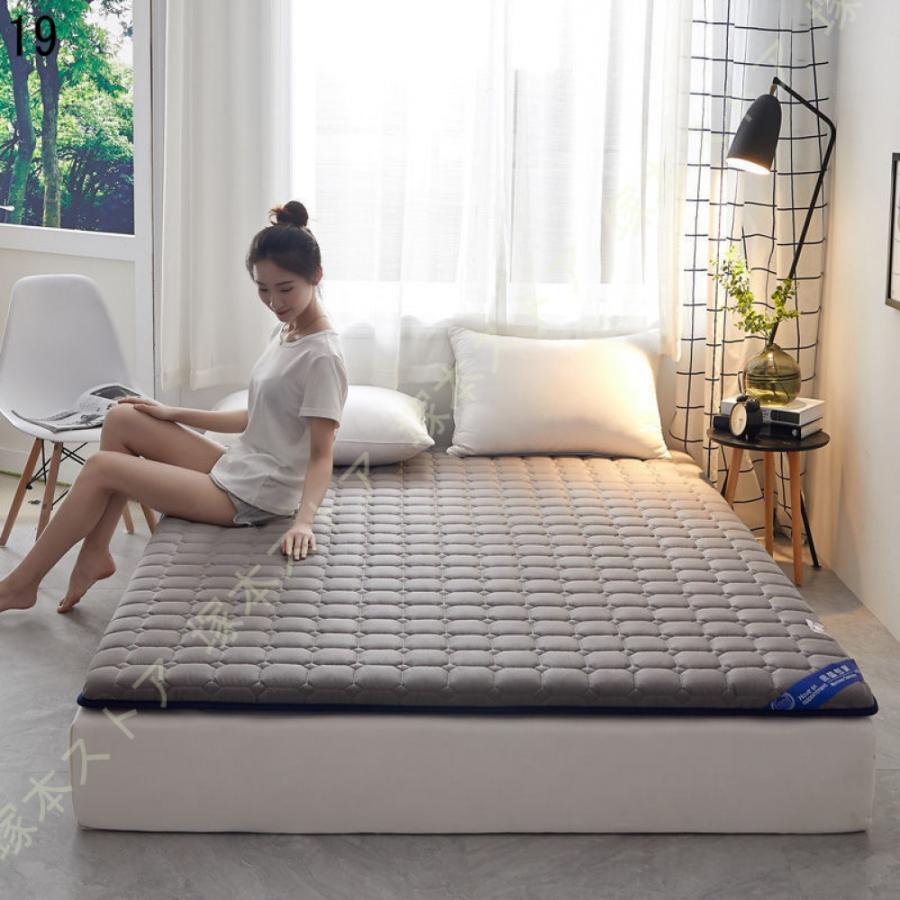 [HONGF8]敷きパッド セミダブル 綿 洗える 速乾性 春 夏 秋 冬 オールシーズン使える 吸湿速乾 防ダニ 防カビ 優しい肌触り 低反発 マットレスパッド 無地の画像