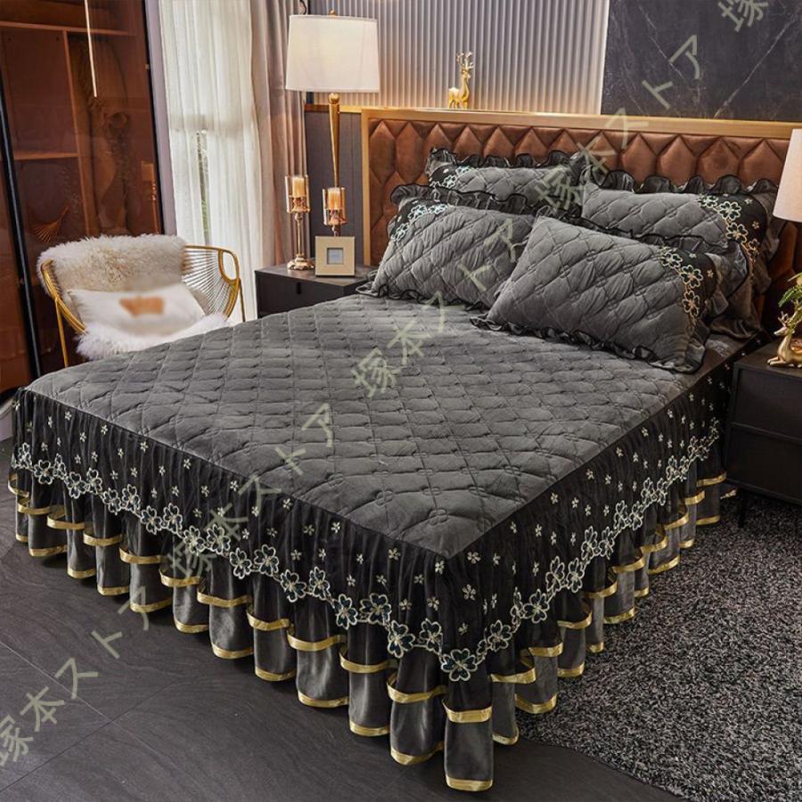 ベッドスカート ベッドカバー シングル 全周ゴムフィット式 着脱