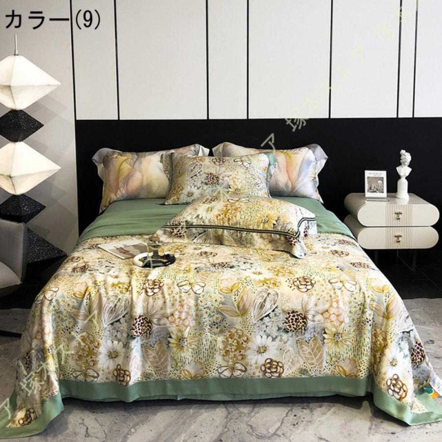 夏用掛け布団 肌掛け布団 ダブル 両面接触冷感 リバーシブル 冷感＆ワッフル タオルケット 冷感キルトケット 単品売り 掛け布団 花柄 4点セット キルトケット_18