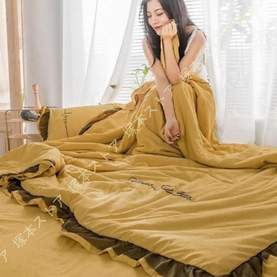 肌掛け布団 フリル 掛け布団 肌ふとん 夏掛け布団 シングル 柔らかな肌触り 夏布団 タオル布団 夏のキルト 薄い 洗える 肌掛けふとん 布団 軽量 中綿 かけ布団_19