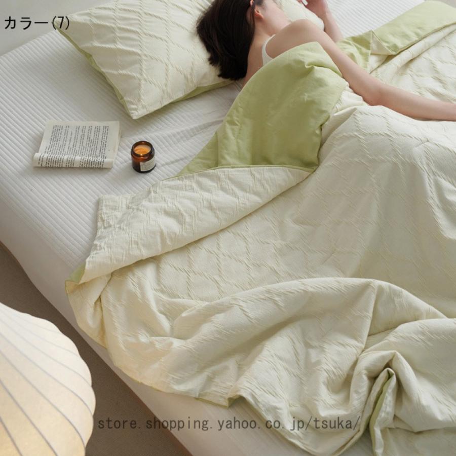 ガーゼケット シングル 綿100% ガーゼ 生地 寝具 ナチュラル 吸湿性 肌掛け布団 クイーン タオルケット とろけるニットの年中使える肌布団 ハーフ_15