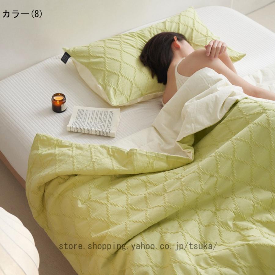 ガーゼケット シングル 綿100% ガーゼ 生地 寝具 ナチュラル 吸湿性 肌掛け布団 クイーン タオルケット とろけるニットの年中使える肌布団 ハーフ_16