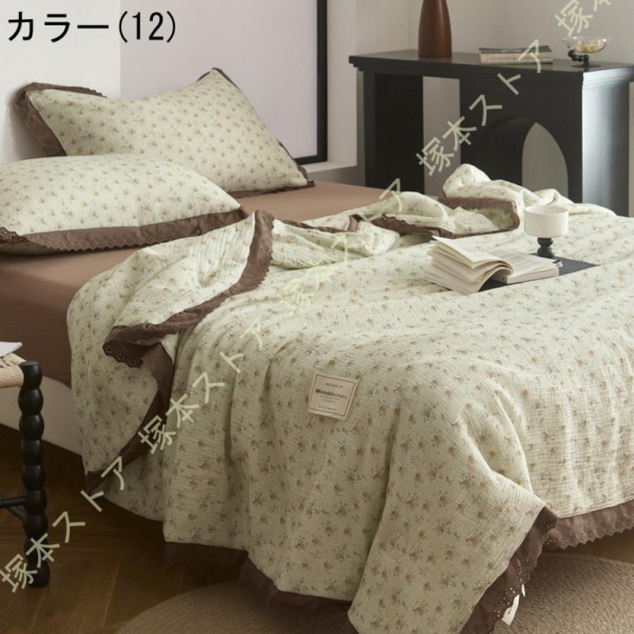 ガーゼケット 花柄 シングルサイズ 150×200cm 綿100％ 2重ガーゼ 夏掛け 肌掛け 涼感 吸水 通気性 洗える タオルケット 寝具 布団 肌掛け布団 掛け布団_24