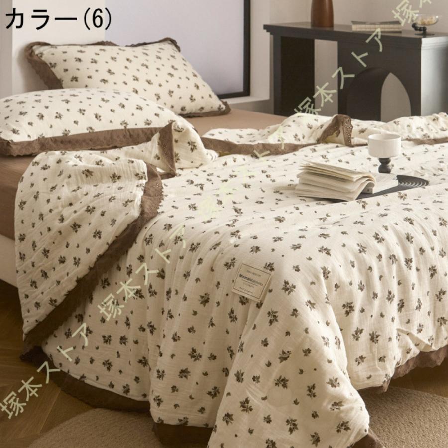 ガーゼケット 花柄 シングルサイズ 150×200cm 綿100％ 2重ガーゼ 夏掛け 肌掛け 涼感 吸水 通気性 洗える タオルケット 寝具 布団 肌掛け布団 掛け布団_18
