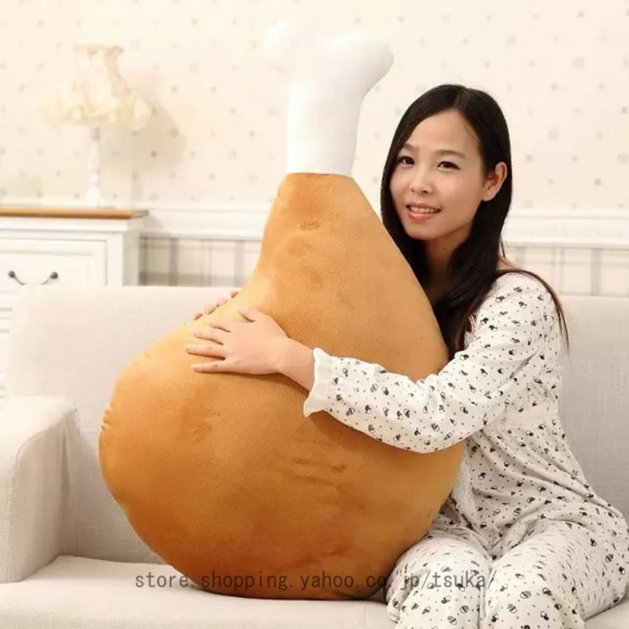 鶏モモ 抱枕 チキン型 柔らか クッション 肉 マンガ肉 グッズ