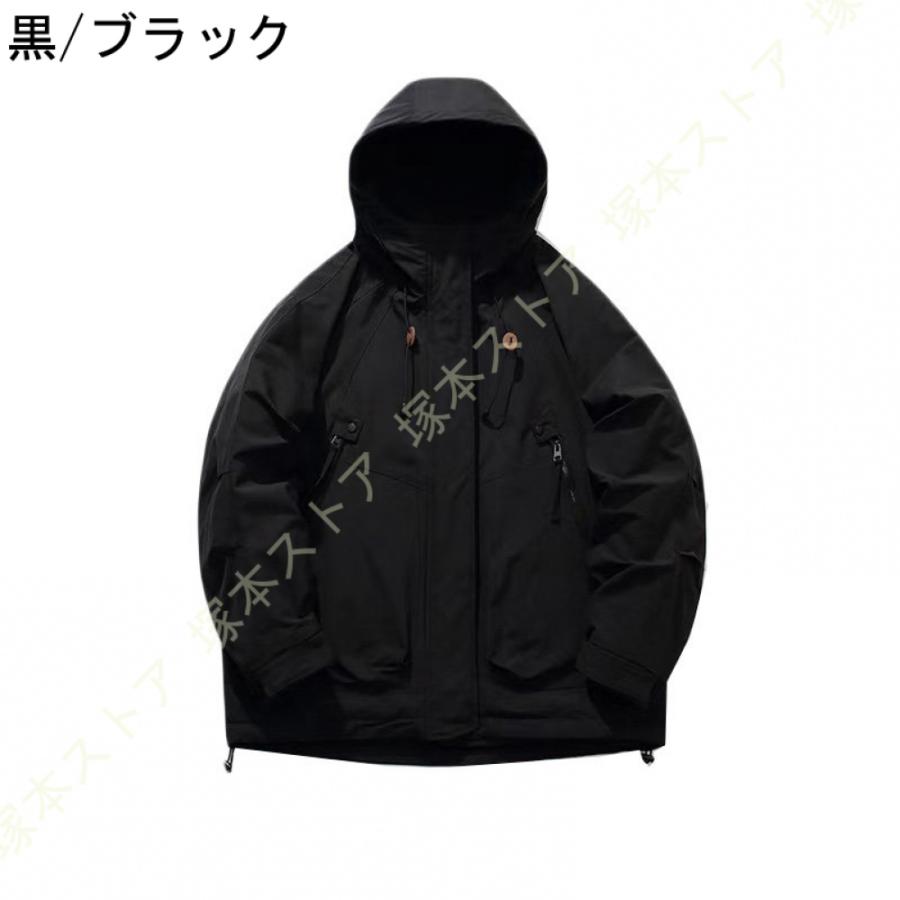ダウンジャケット フード付き アウター 中 メンズ 防風 防寒 暖かい マウンテンパーカー 大人 モッズコート 秋冬 大きいポケット ファスナー ユニセックス_5