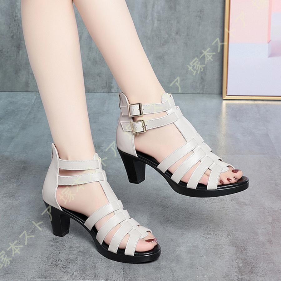 サンダル ストラップ かわいい 夏 歩きやすい ストラップ レディース大きいサイズ 幅広 甲高 レディース グラディエーターサンダル ハイカット ブーツサンダル |  | 14