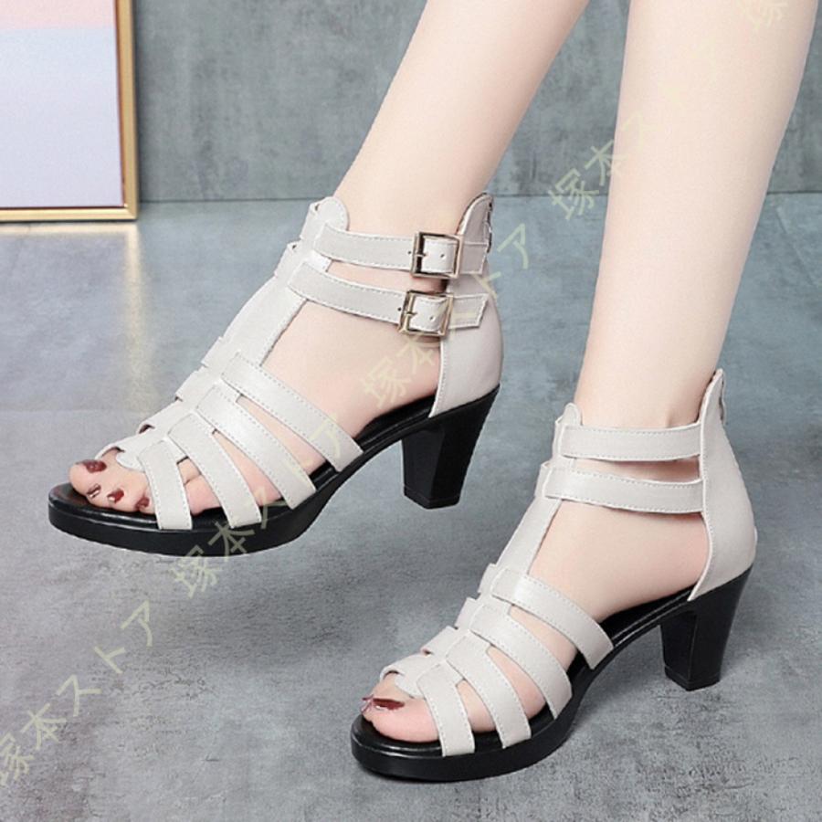 サンダル ストラップ かわいい 夏 歩きやすい ストラップ レディース大きいサイズ 幅広 甲高 レディース グラディエーターサンダル ハイカット ブーツサンダル |  | 15