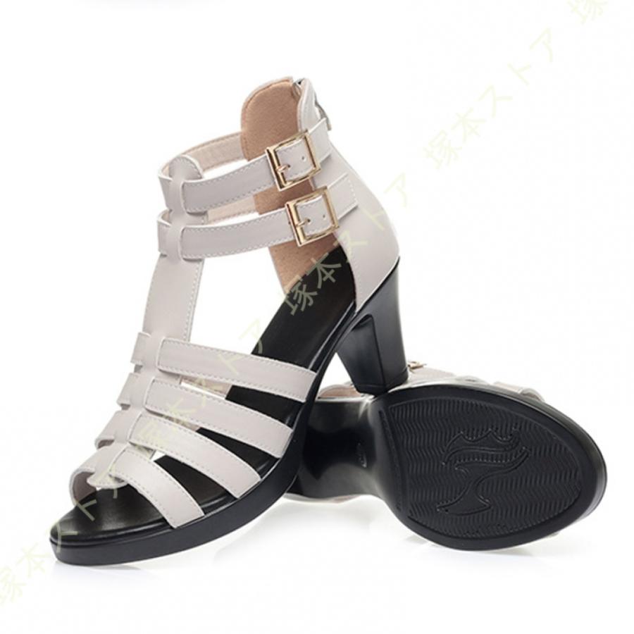 サンダル ストラップ かわいい 夏 歩きやすい ストラップ レディース大きいサイズ 幅広 甲高 レディース グラディエーターサンダル ハイカット ブーツサンダル |  | 19