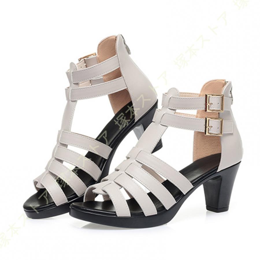 サンダル ストラップ かわいい 夏 歩きやすい ストラップ レディース大きいサイズ 幅広 甲高 レディース グラディエーターサンダル ハイカット ブーツサンダル |  | 20