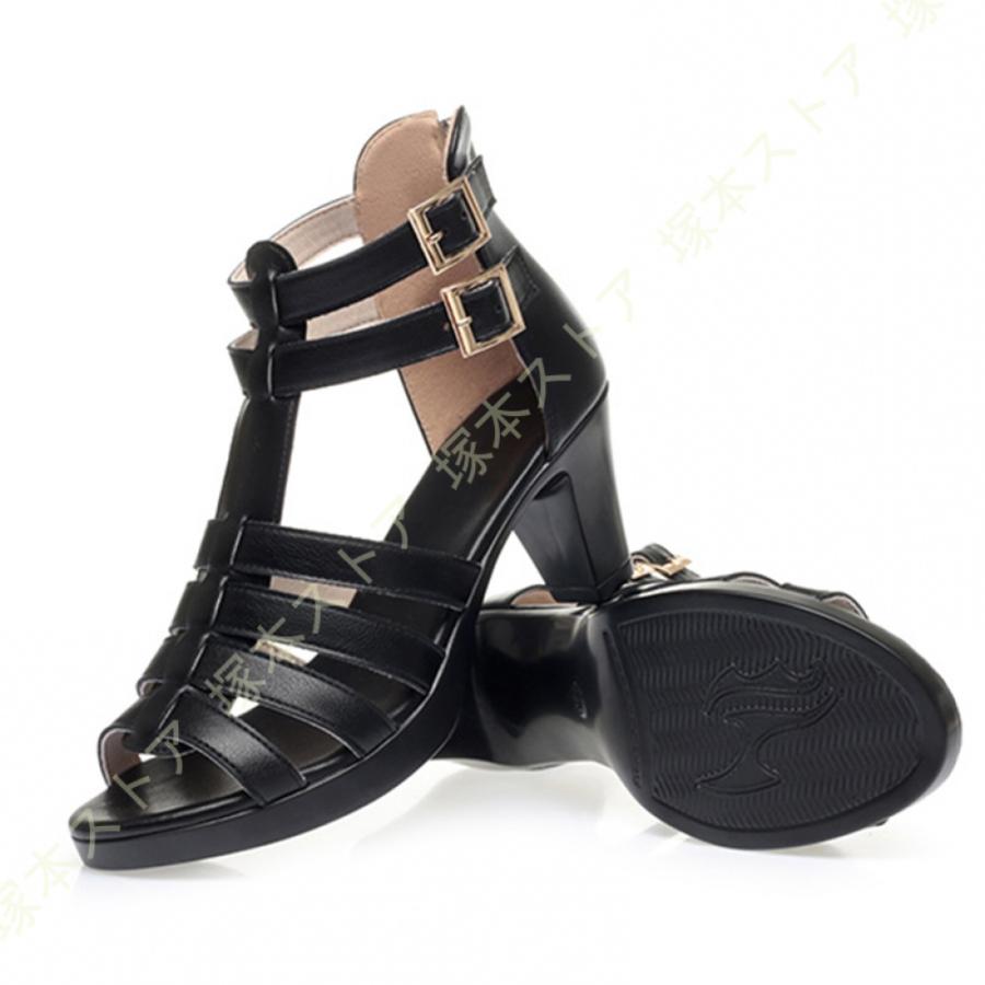 サンダル ストラップ かわいい 夏 歩きやすい ストラップ レディース大きいサイズ 幅広 甲高 レディース グラディエーターサンダル ハイカット ブーツサンダル |  | 09