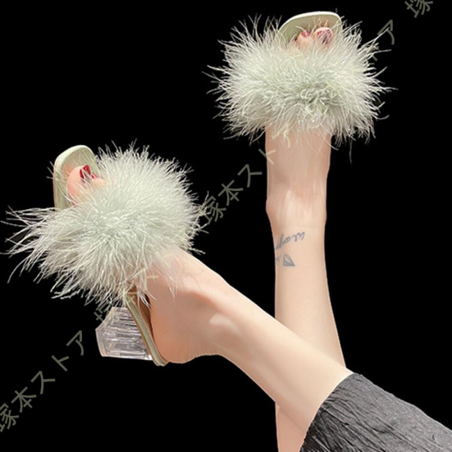 ドゥロワー リアルファー　ミュール サンダル　サイズ１ サンダル スクエアトゥ レディース ファーミュール シューズ 靴