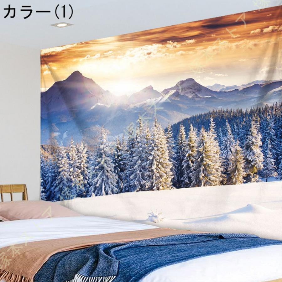 愛用 雪景色 タペストリー 冬 雪原 雪化粧 季節 風景 景色 窓 だまし絵 森 山 癒し テレワーク 背景 リモートワーク 背景布 壁 インテリア 布 目隠し 部屋 飾り Supplystudies Com