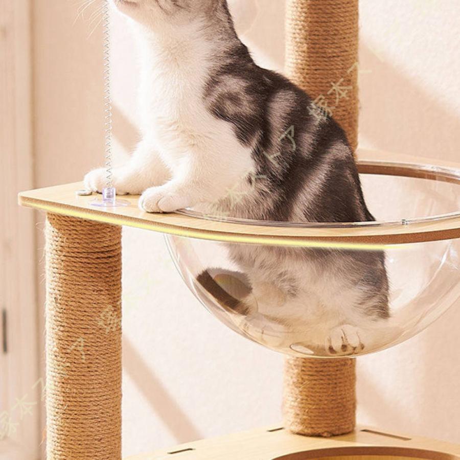 キャットタワー スリム 据え置き 多頭飼い 猫タワー 猫ハウス 爪研ぎ