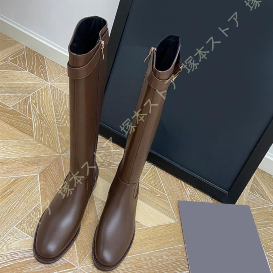 本革 ロングブーツ ブーツ ロング ジョッキーブーツ レディース サイド