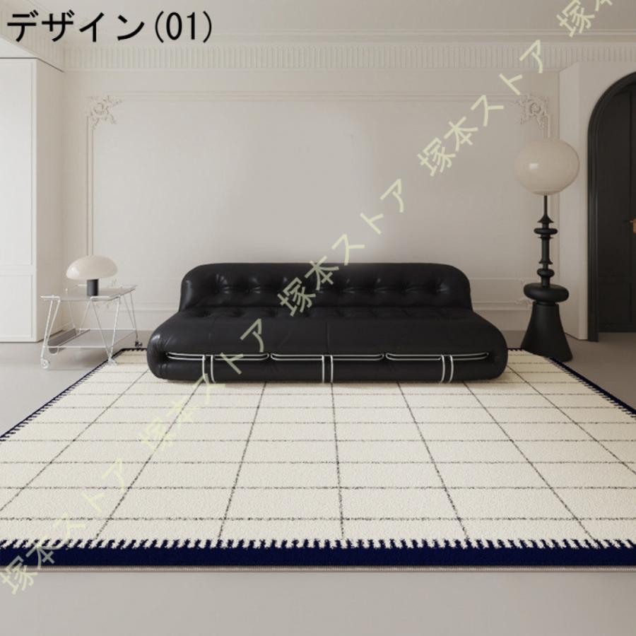 ふわふわラグ 絨毯 じゅうたん 洗える 長方形 北欧 モダン シンプル 可愛い おしゃれ 低反発ラグマット ストライプ柄 防音 敷物 お洒落 秋冬用 インテリア_9