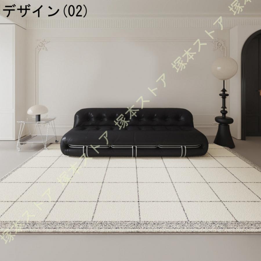 ふわふわラグ 絨毯 じゅうたん 洗える 長方形 北欧 モダン シンプル 可愛い おしゃれ 低反発ラグマット ストライプ柄 防音 敷物 お洒落 秋冬用 インテリア_10