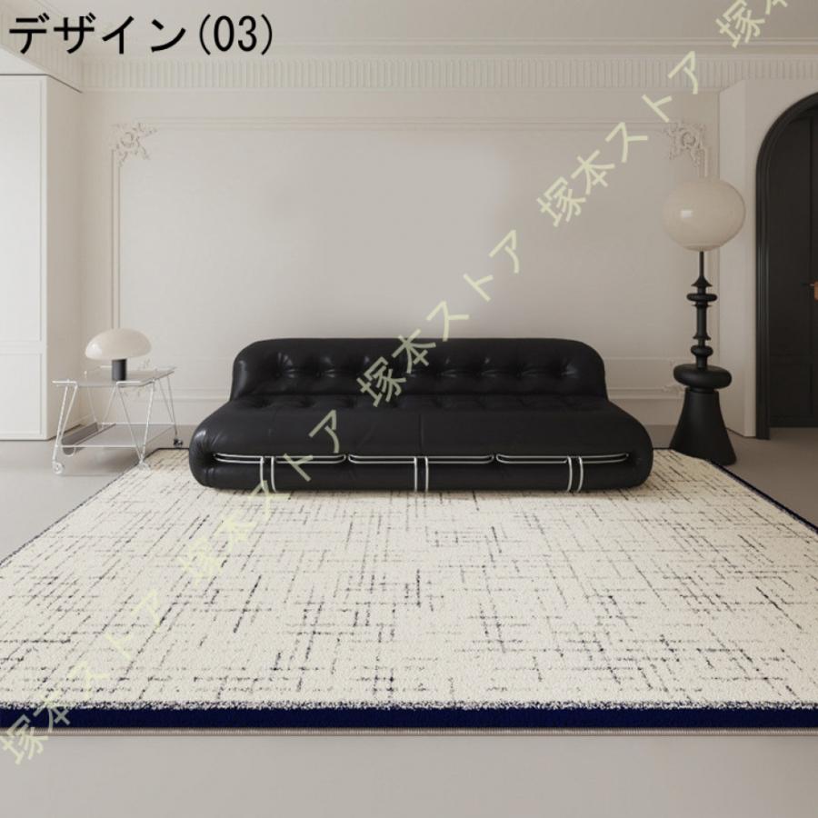 ふわふわラグ 絨毯 じゅうたん 洗える 長方形 北欧 モダン シンプル 可愛い おしゃれ 低反発ラグマット ストライプ柄 防音 敷物 お洒落 秋冬用 インテリア_11