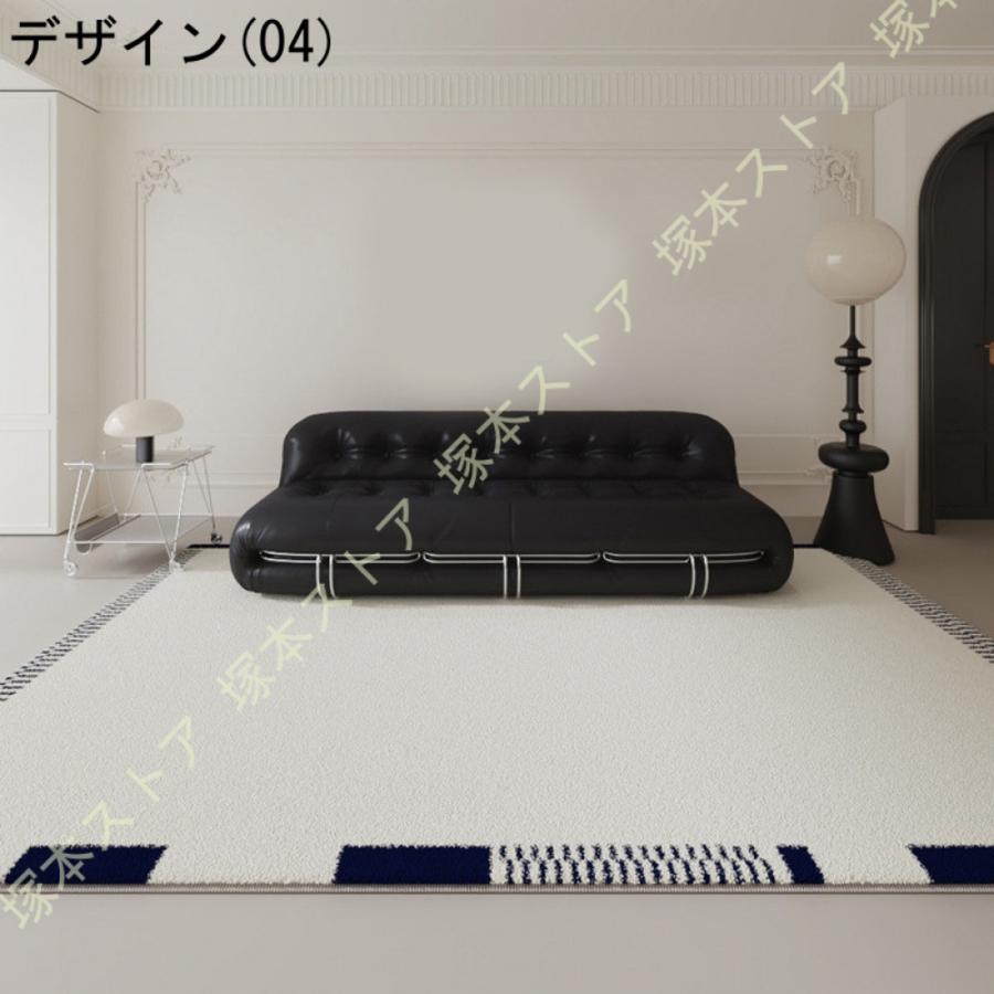 ふわふわラグ 絨毯 じゅうたん 洗える 長方形 北欧 モダン シンプル 可愛い おしゃれ 低反発ラグマット ストライプ柄 防音 敷物 お洒落 秋冬用 インテリア_12