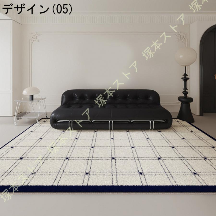 ふわふわラグ 絨毯 じゅうたん 洗える 長方形 北欧 モダン シンプル 可愛い おしゃれ 低反発ラグマット ストライプ柄 防音 敷物 お洒落 秋冬用 インテリア_13