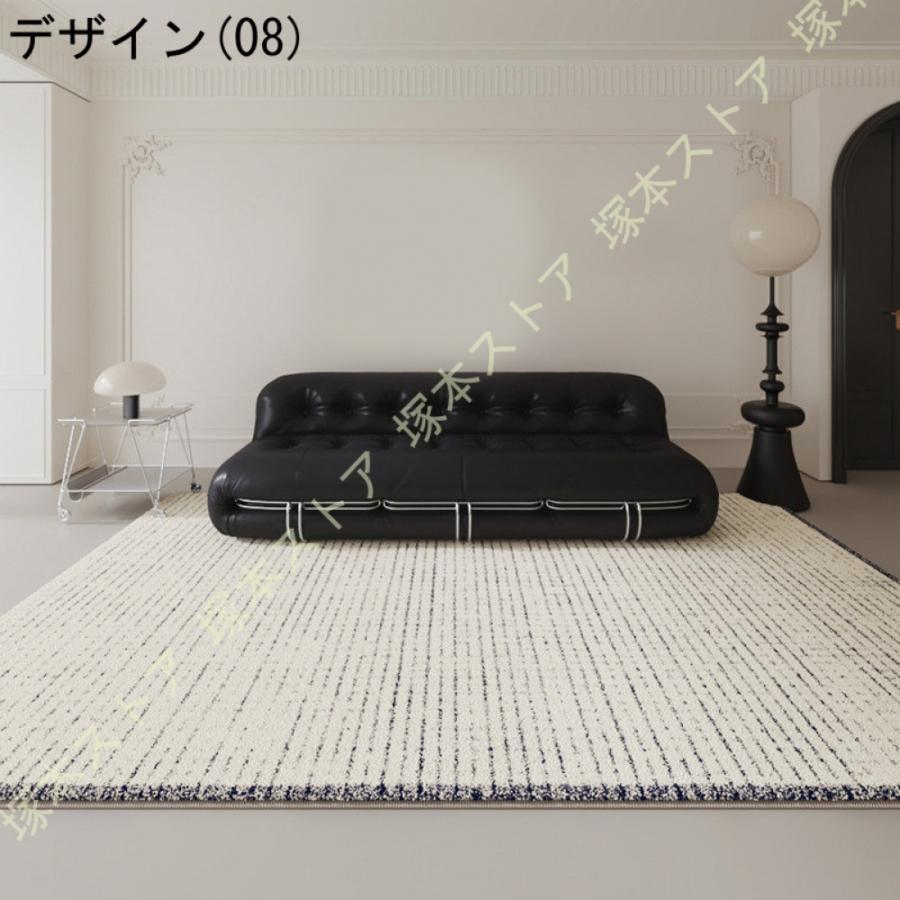 ふわふわラグ 絨毯 じゅうたん 洗える 長方形 北欧 モダン シンプル 可愛い おしゃれ 低反発ラグマット ストライプ柄 防音 敷物 お洒落 秋冬用 インテリア_16